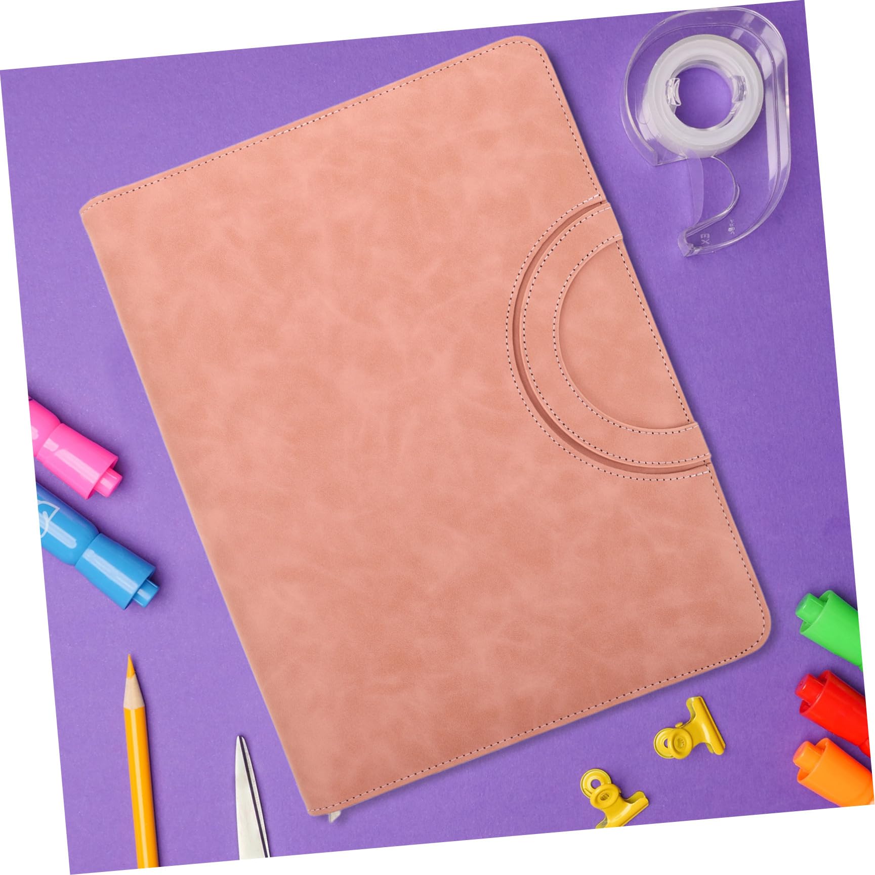 Zerodeko Organizzatore Portatile di Documenti A4 in Pu Rosa con Cerniera Custodia Portadocumenti Cartella con Zip da Viaggio per Certificati, Passaporto e Documenti Personali