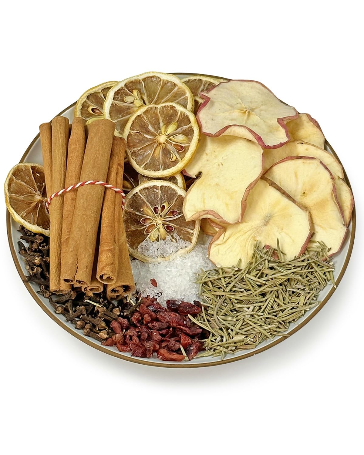 Potpourri Simmering, Home Cleanse Set Dried Cranberry, Rosemary, Cloves, Lemon, Apple, Cinnamon and Salt, Stovetop Simmering Potpourri Kits for Hostess/Office/Housewarmings/Open Houses Gifts