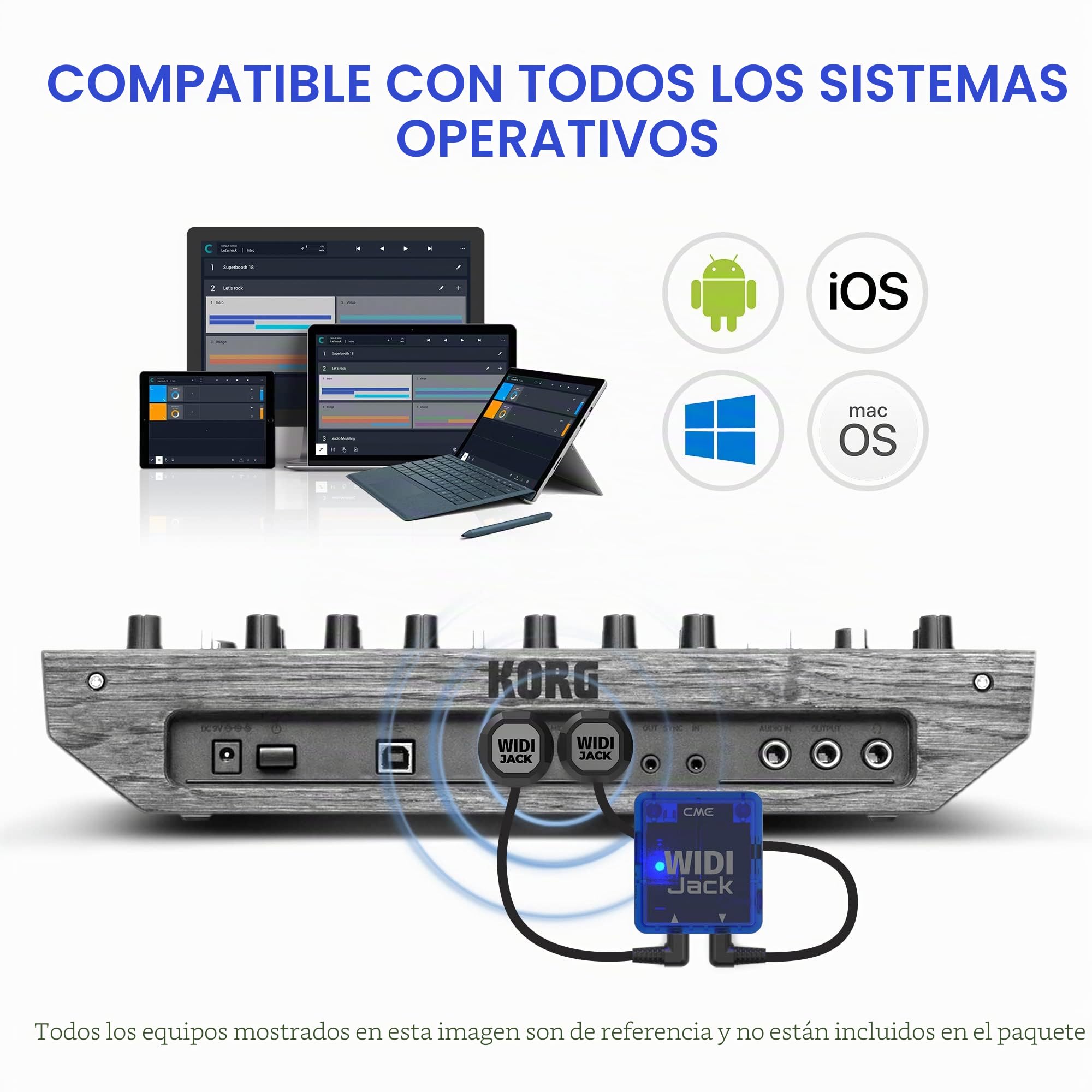 CME WIDI Jack – Interfaz Bluetooth MIDI Premium para Dispositivos TRS y DIN, Latencia Ultrabaja de 3 ms