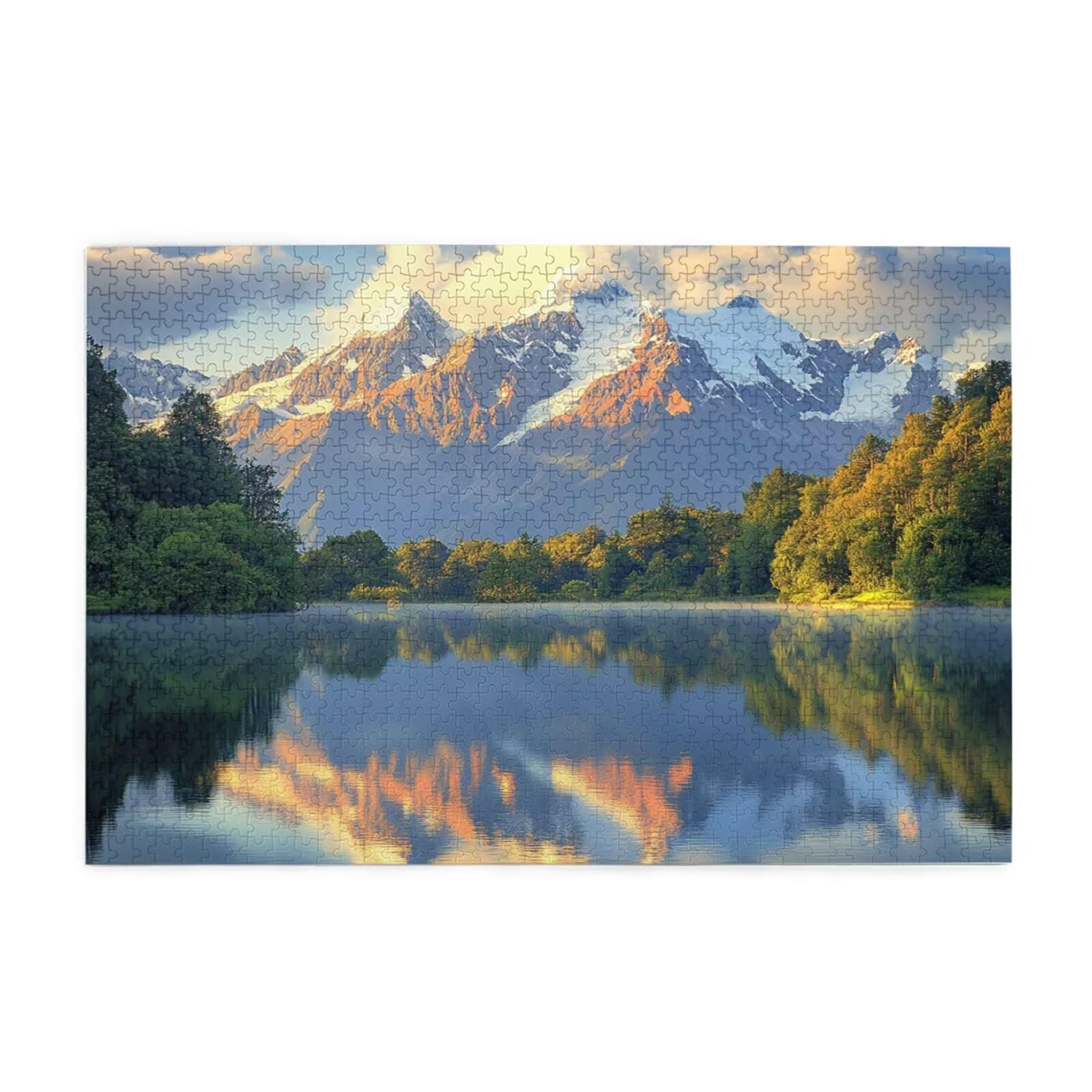 Puzzle 2000 sztuk duże krajobrazy jezioro puzzle dla dorosłych z pudełkiem do pakowania i obrazami referencyjnymi, zabawnymi grami dla całej rodziny, jako prezent dla przyjaciół i kochanków 2T-719