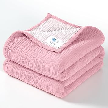 lulumoon Muslin Baby Blanket for Girls Cotton Toddler Blanket for Daycare