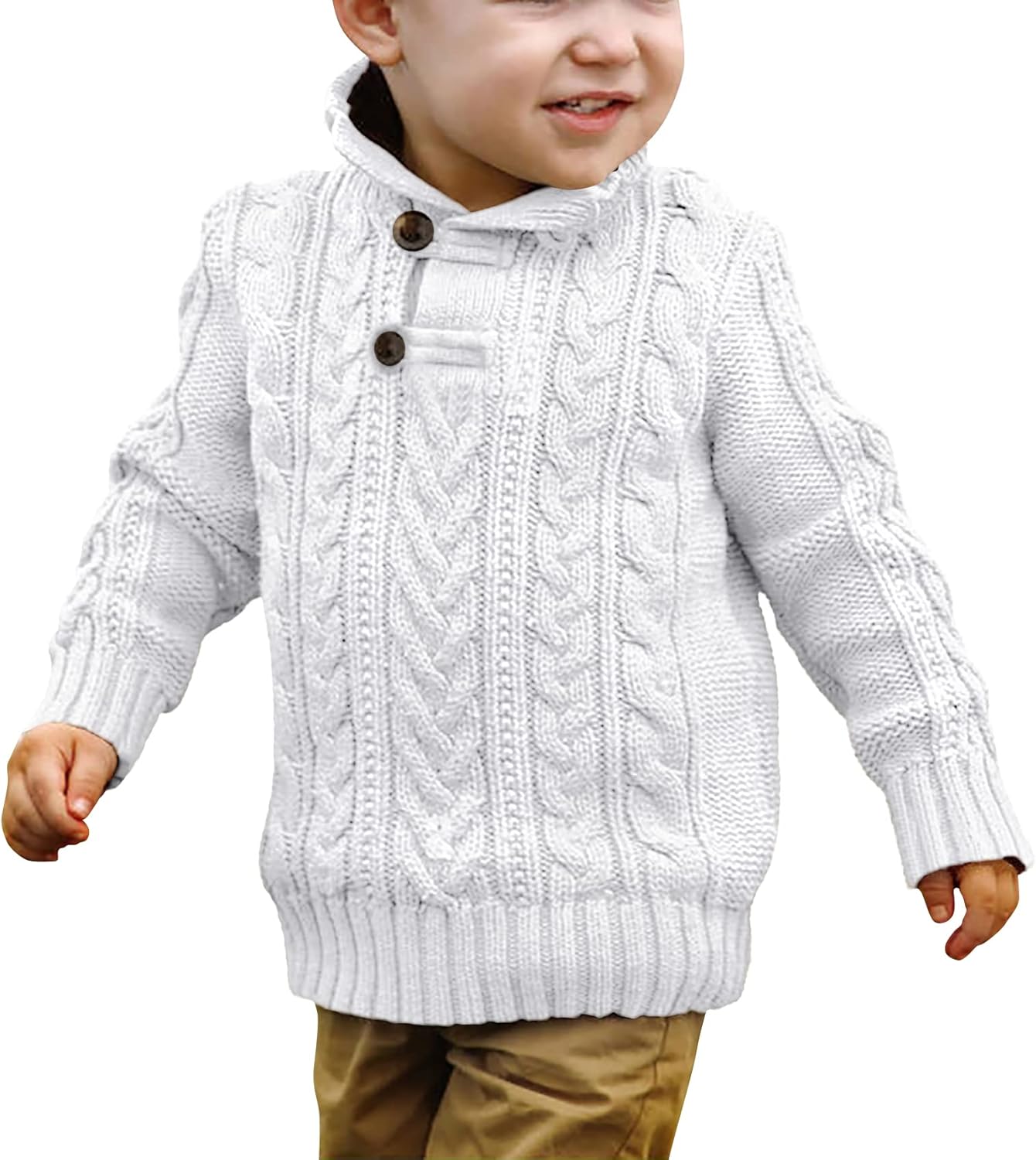 Zhaovi's Toddler Girl Boys Knit Cable Turtleneck Sweater Baby Pullover Outwear Spring Fall Winter - Image 3