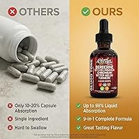Vista 7 de Clean Nutra Berberine con suplemento de canela de Ceilán gotas líquidas + extracto de melón amargo, glucomanano, gimnasia, cromo, cúrcuma, panax