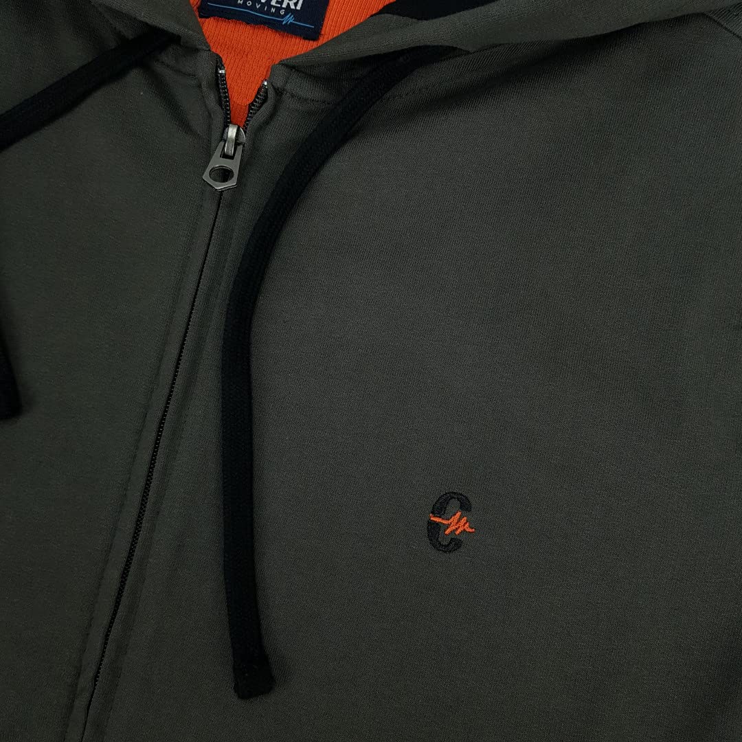 Coveri Tuta Uomo Completa da Ginnastica Cotone Garzato con Cappuccio Zip M L XL XXL 3XL (L - Grigio)