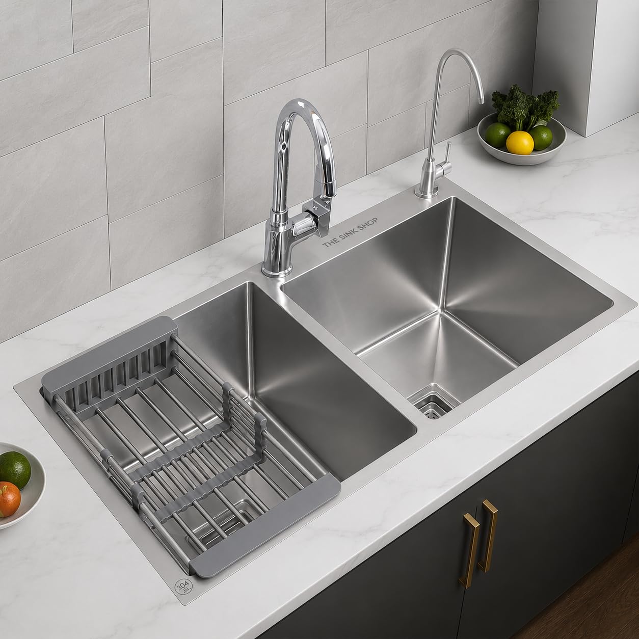 Stainless Steel Double Bowl Kitchen Sink - THE SINK SHOP -18