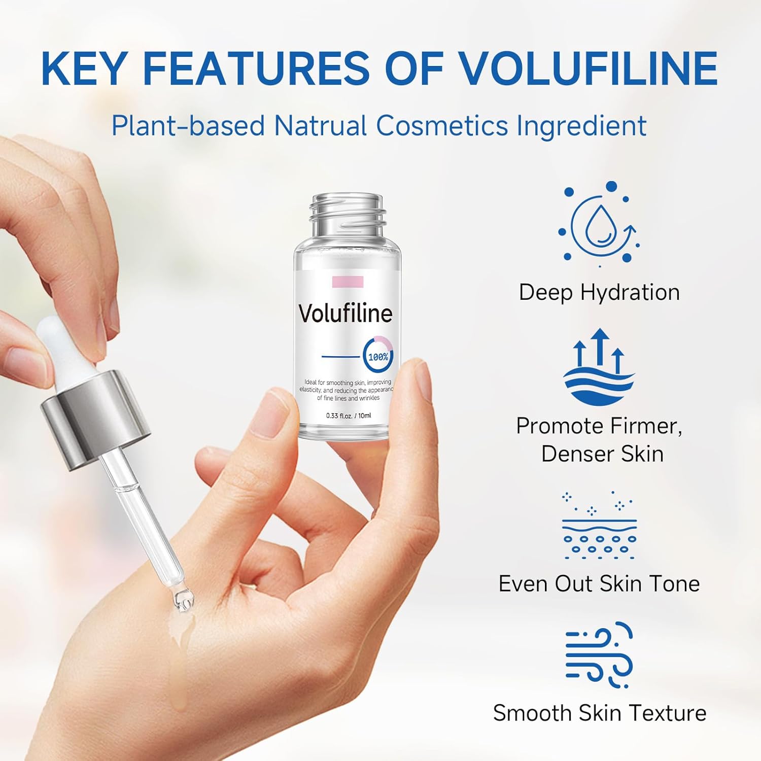 Volufiline Serum, Volufiline Serum Under Eye, Cosmetic Grade Ampoule for Improve Skin Elasticity Face Body Fine Lines Hydrating Texture, 10ml*2 - Image 4
