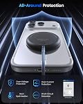 Chargeur magnétique sans fil, 5ft Qi2 25W Pad de recharge rapide Compatible avec MagSafe pour iPhone 17e/Air/17/16/15/14/13/12, AirPods 4/3/2/Pro, Pixel 10 Series & Plus 30W Adaptateur)