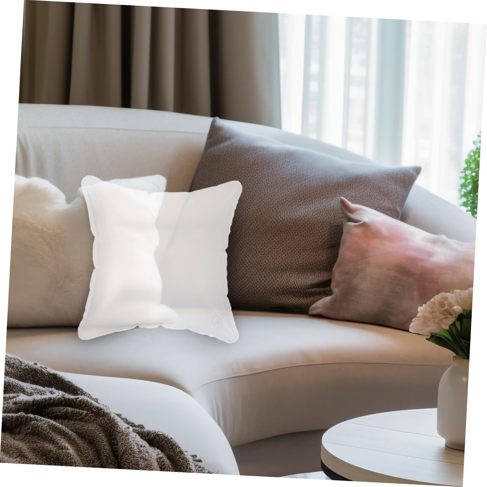 MERRYHAPY 2pcs Travel Sleeping Pillow Inflatable Outdoor Cushion PVC Material Modern Decor Addition