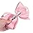 DEEKA 2 PCS 6 Big Hand-made Grosgrain Ribbon Solid Color Hair Bows Alligator Clips Hair Accessories for Little Teen Toddler Girls Kids Set of 2 -Light Pink