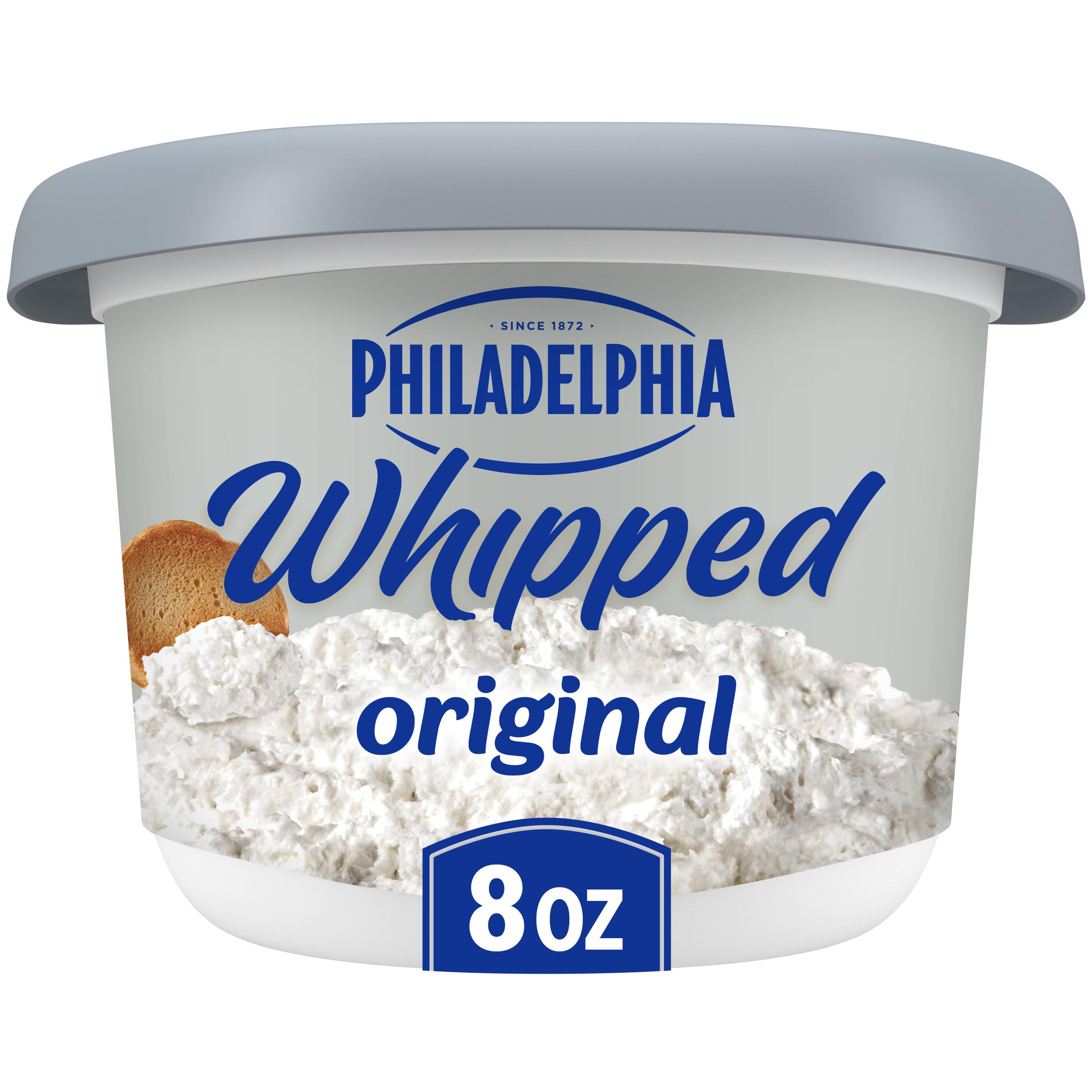 Whipped Cream Cheese Spread, 1 Tub, for Smooth, Spreadable Mornings, Original, No Artificial Preservatives, Flavors or Dyes, 8 oz