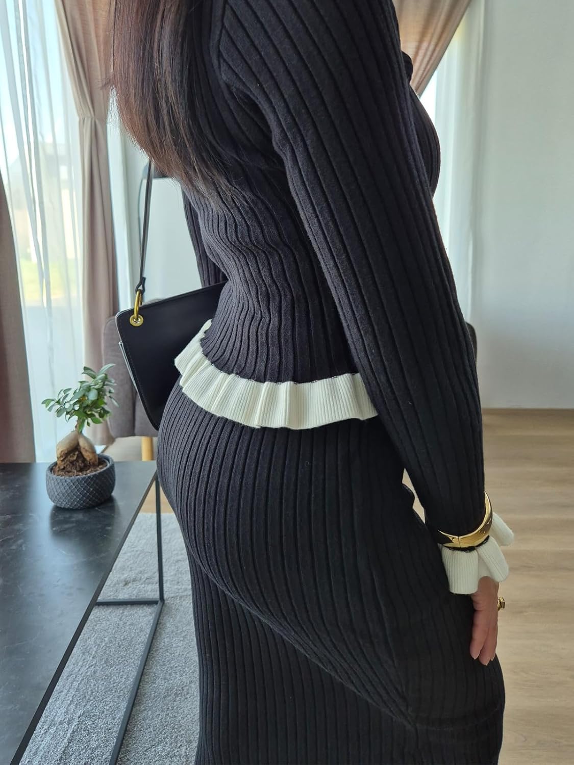 Sweater Skirt Sets for Women 2 Piece Outfit Spring Fall Knit Long Skirt and Cardigan Sweater Set Vacation Outfits - Image 9