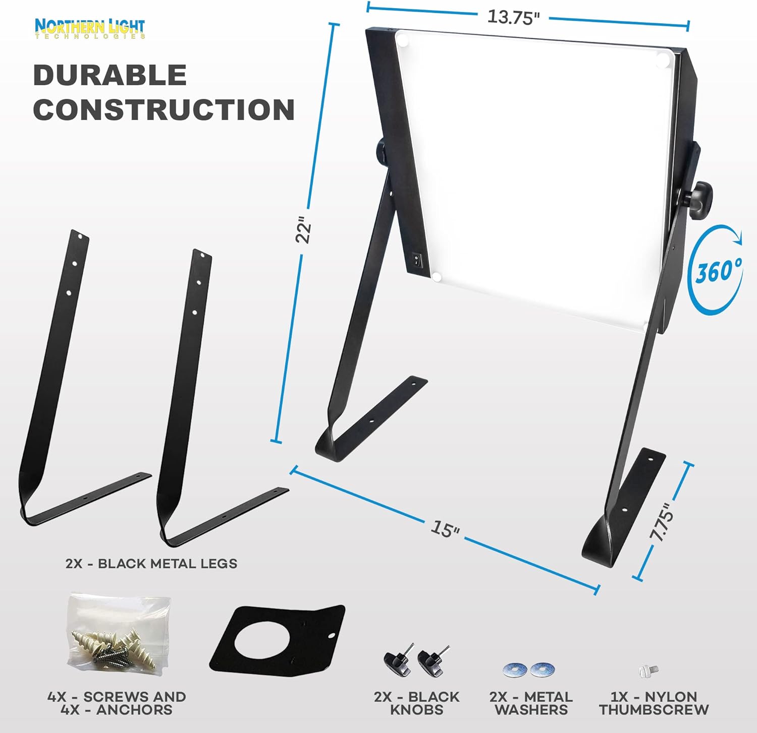 Light Therapy Light Box - Wall Mountable Sunlight lamp - 10,000 LUX, Pack of 1 : Health & Household