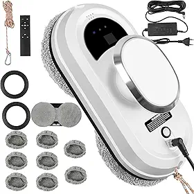 Robo Limpa Vidro, Robô Limpador de Vidros Automático, Limpador de Janela com Detecção, Robô Lavador de Janelas, Robô Inteligente de Limpeza de Vidro com Spray de Água AutomáTico/Remoto