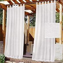 Outdoor Curtain with Tab Top - Set of 2 Waterproof Blackout Curtain with Velcro Closure for Pergola, Gazebo, Patio, Gazebo, Gazebo, Gazebo, Gazebo, Gazebo, Gazebo, Gazebo, Gazebo, Gazebo,