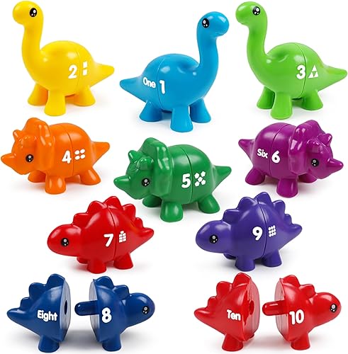 Miniatura 1 de Juego de aprendizaje educativo Montessori a juego de dinosaurios a juego, conteo de colores, clasificación de motricidad fina para niños y niñas de