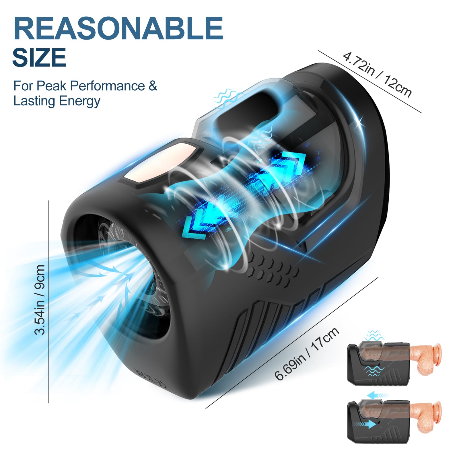 Masturbateur Automatique Jouet Sexuel, Appareil Masturbateur Cup avec 10 Modes de Vibration&Télescopiques, Adulte Sexe Machine avec 3D Silicone Manchon de Particules, Pompe à Pénis pour Homme (TKCFR)