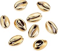 Vista 11 de Cheriswelry 50 cuentas de concha en espiral natural blanca, conchas marinas, cuentas espaciadoras de playa, dijes de conchas de cauri, cuentas