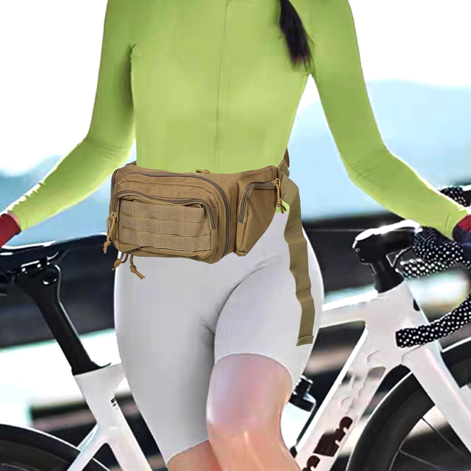 Riñonera Multifuncional Resistente al Agua para Hombre y Mujer Bolsa de Cintura Deportiva de Gran Capacidad para Ciclismo Senderismo y Actividades al Aire