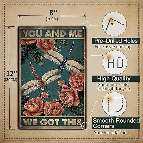 Miniatura 7 de Póster de metal de pared vintage crece pensamientos positivos Póster vintage