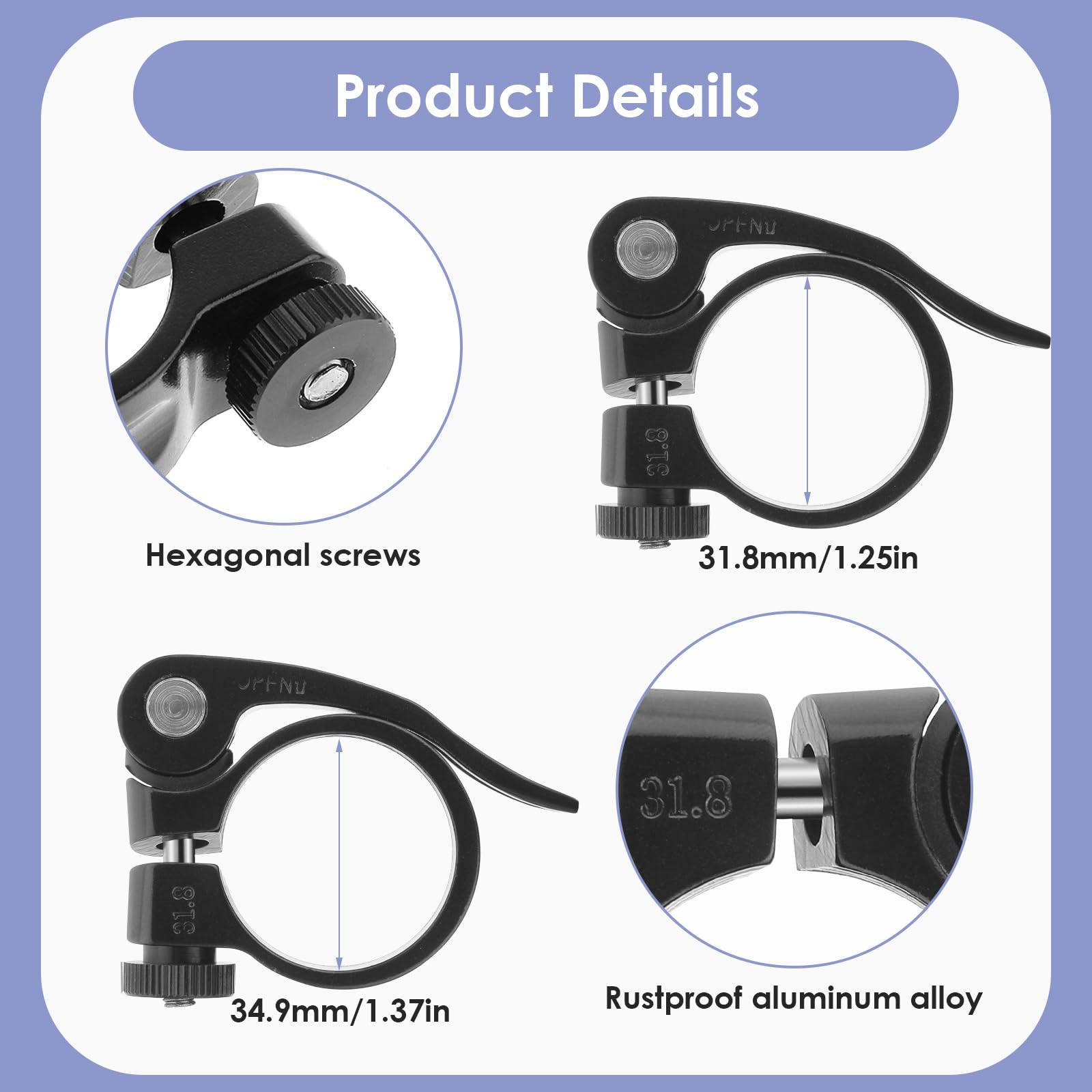 Collier De Selle Rapide Newton Bike Alu Noir 31,8mm – Neuf Sous Blister