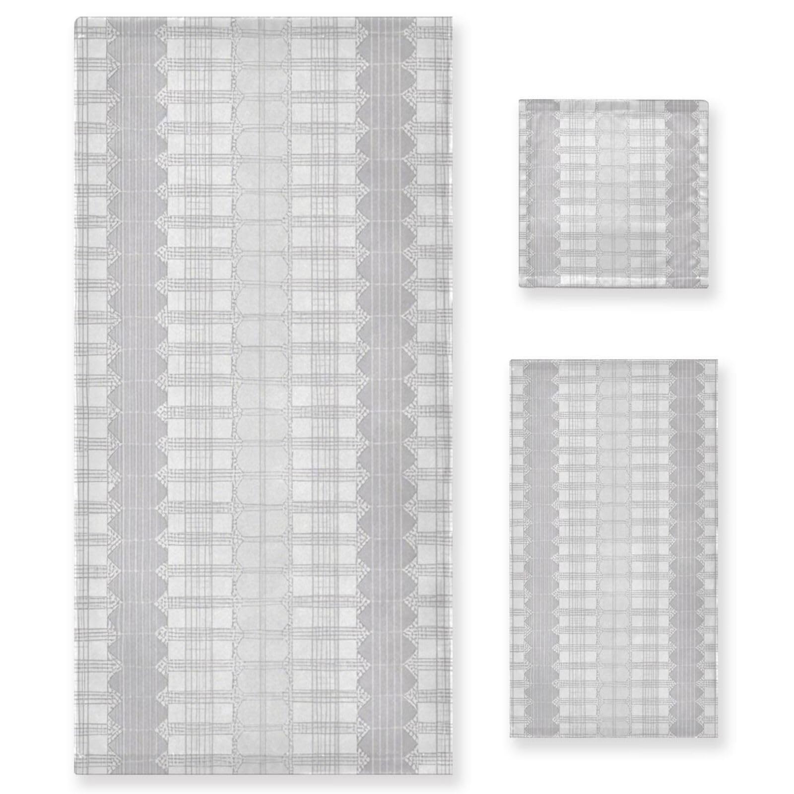 Set di 3 asciugamani decorativi per il viso a righe grigie graziose, 1 asciugamano da bagno, 1 asciugamano per le mani, 1 panno per la casa, cucina e famiglia