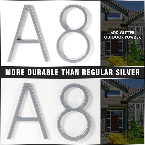 Miniatura 12 de VONDERSO - Letrero de dirección flotante de 5 pulgadas para exteriores de metal negro moderno para patio, calle y buzón, números de dirección Negro 1