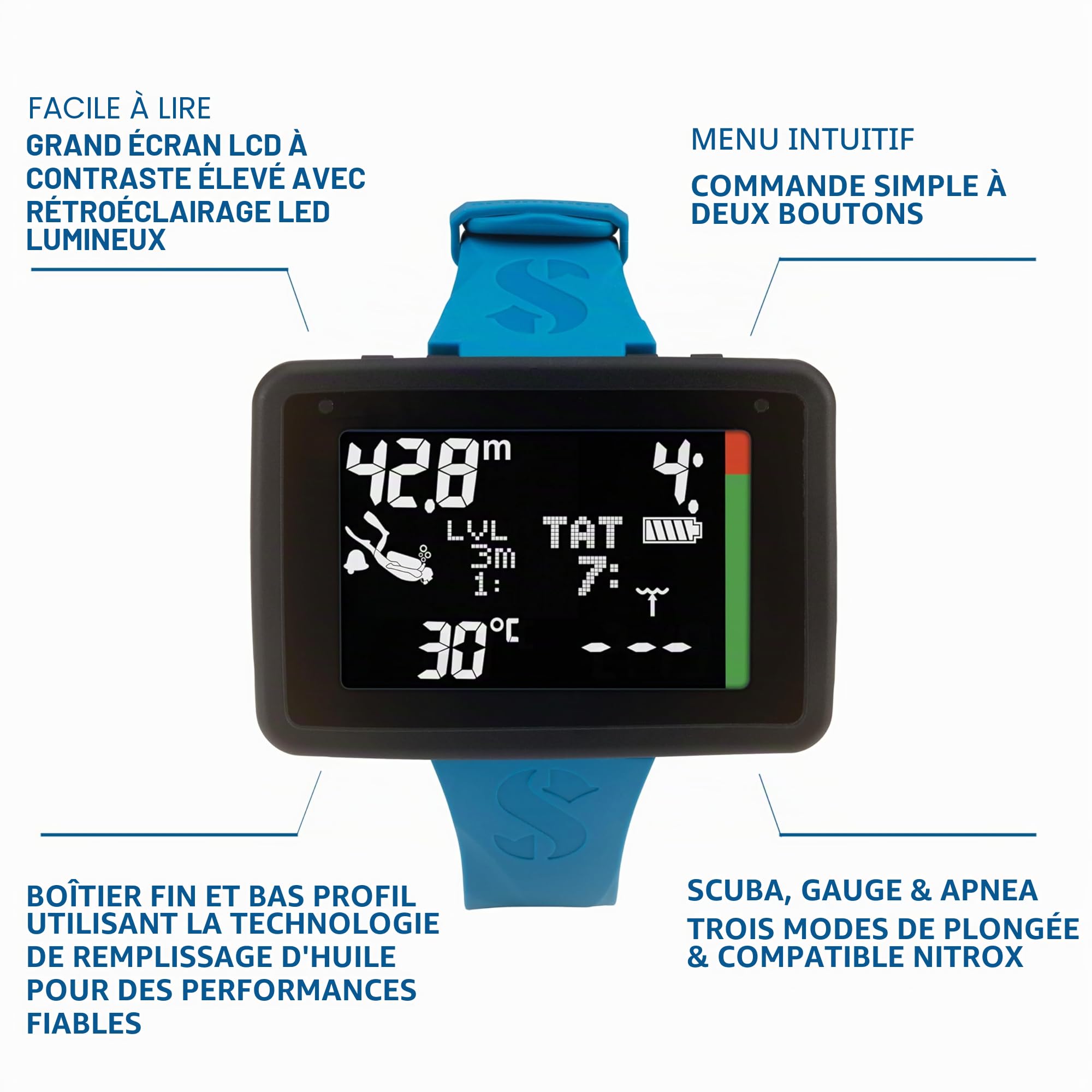 Scubapro Luna 2.0 Kit de détendeur pour plongée en Eau Froide Unisex-Adult, BlackBlue, One Size