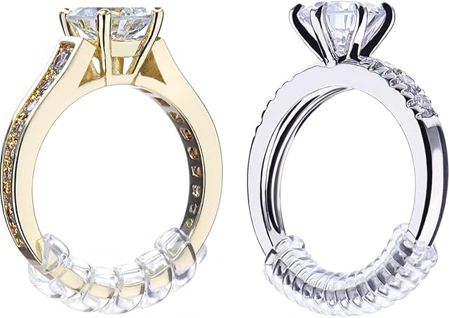 8 Pieces Ring Sizer Adjuster Ring Guard with Jewelry Polishing Cloth for Loose Rings, 2 Size, 2 mm/ 3 mm
