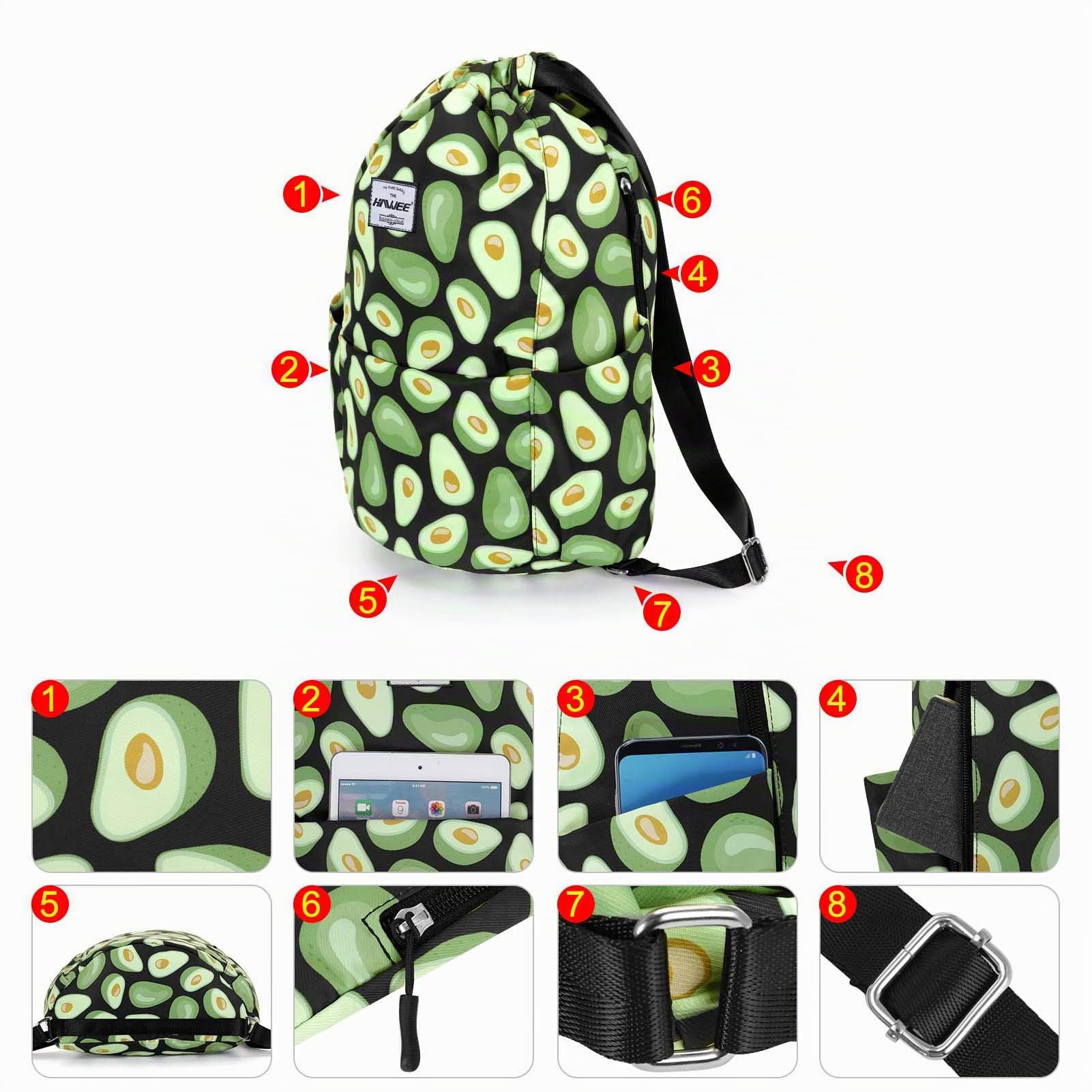 Impermeable Casual Mochila con Cordón Grande Deporte Bolso de Gimnasia | Mochila de Cuerda Unisex para Mujer Hombre Vida Cotidiana Aire Libre Yoga Escuela Playa Nadar