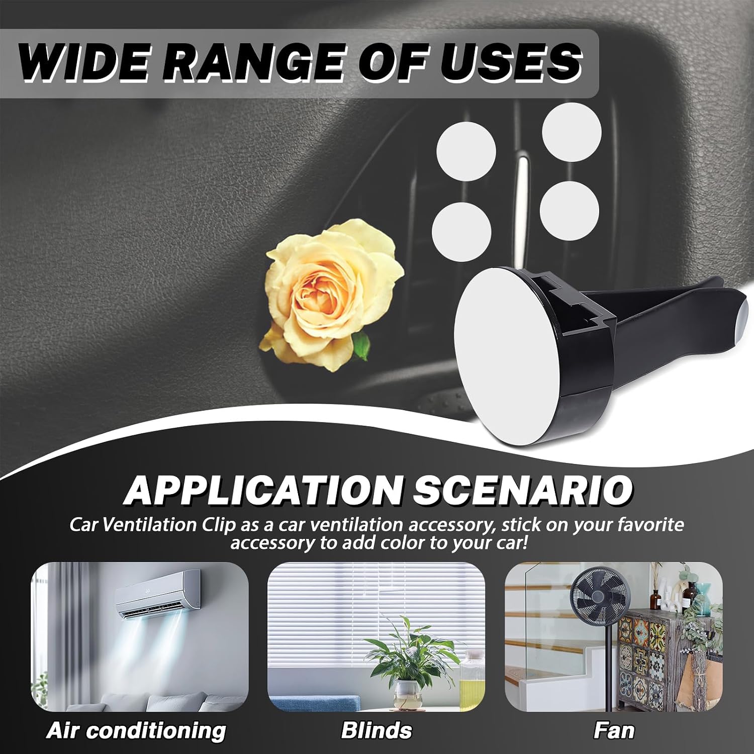 30Pcs Car Vent Clips, Car Air Freshener Vent Clip Air Conditioner Outlet Perfume Clips for Auto Car Interior Decorations Accessories, Metal Square Head + Round Slot Head image 5
