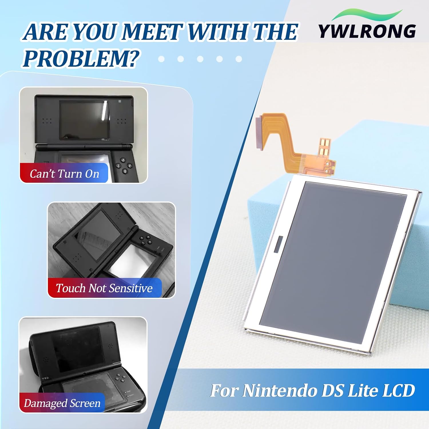 for Nintendo DS Lite Top Upper LCD Screen Display for Nintendo DS Lite Screen Repair Replacement Assembly Accessories Part with Repair Tools