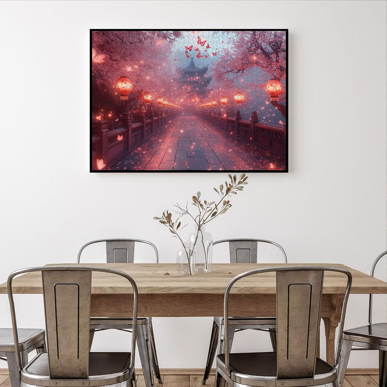 1500 sztuk puzzli dla dorosłych marzycielskie wymagające gry logiczne, n | Puzzle dla dorosłych kwiat wiśni, litery z tyłu wskazówki ciasne dopasowanie puzzli, zajęcia rodzinne, wystrój domu
