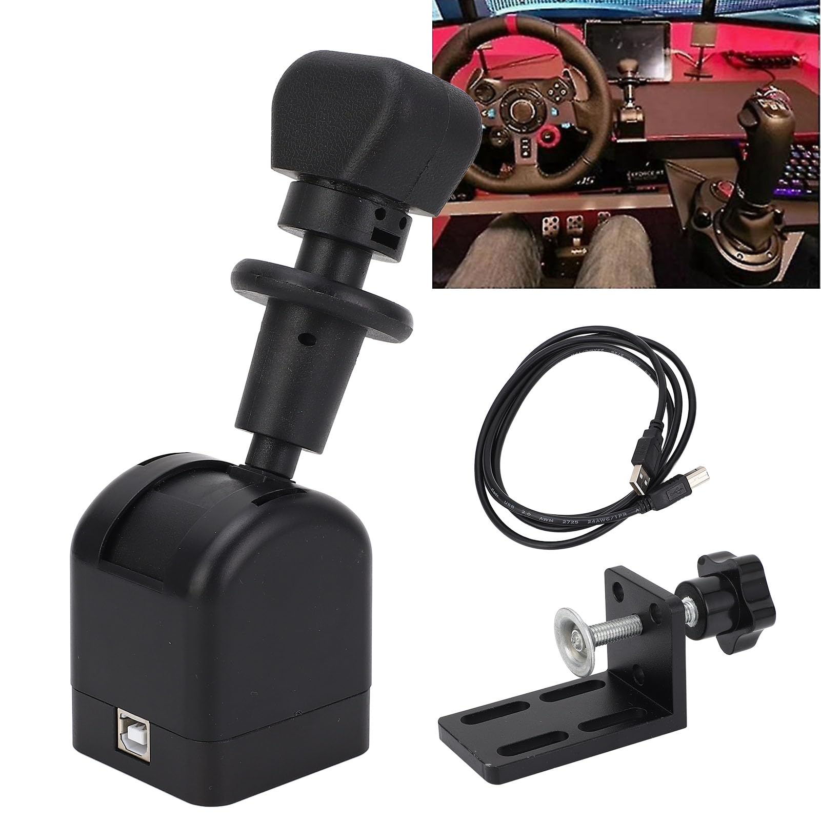 Frein à Main USB pour Camion, Frein à Main USB PC avec Poignée à Bille élargie pour G27 G29 G923, Fixation Intégrée, Plug and Play, Frein de Stationnement Intuitif