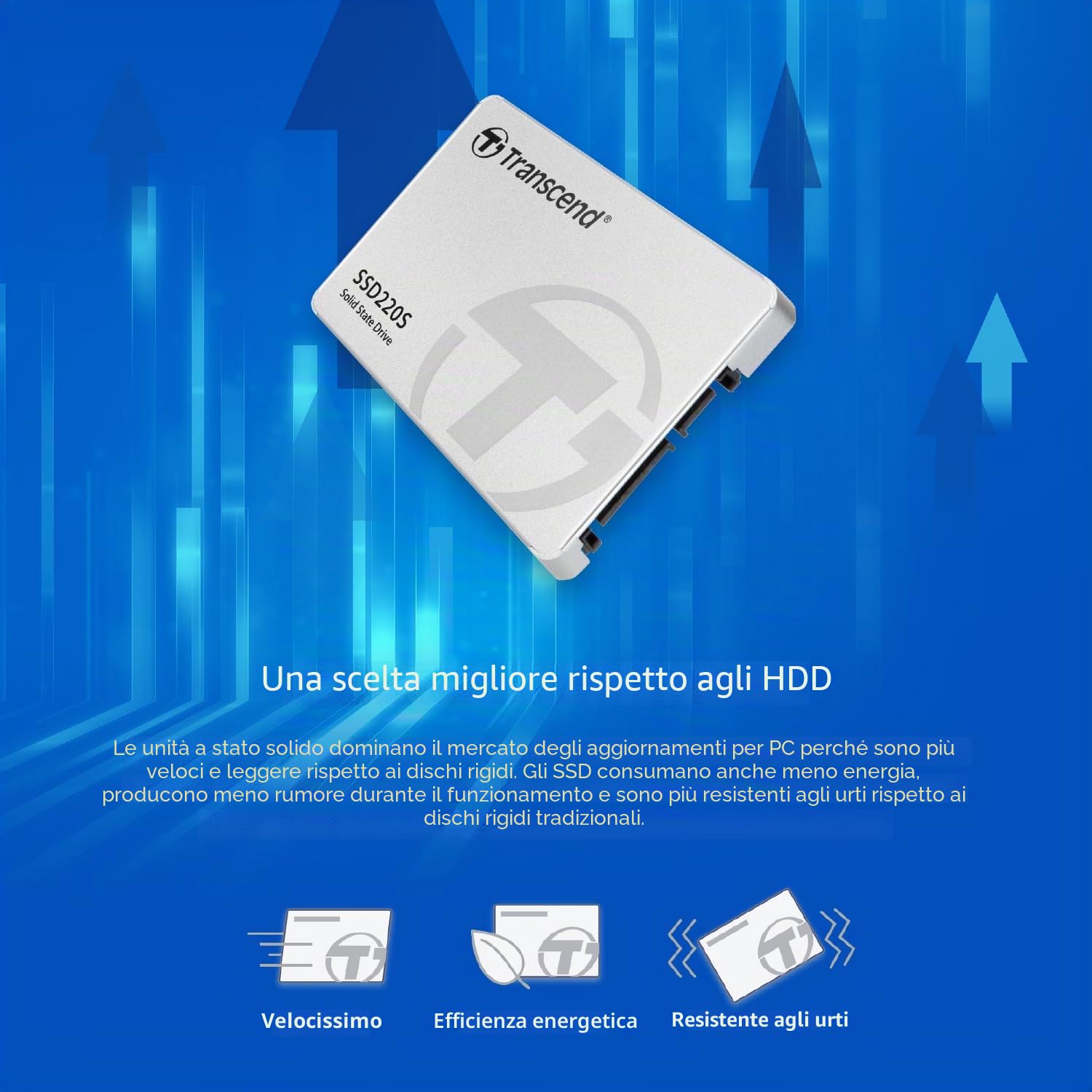 Transcend TS240GSSD220S Solid State Drive, SATA III, 6 GB/s SSD220S 2.5”, 240 GB