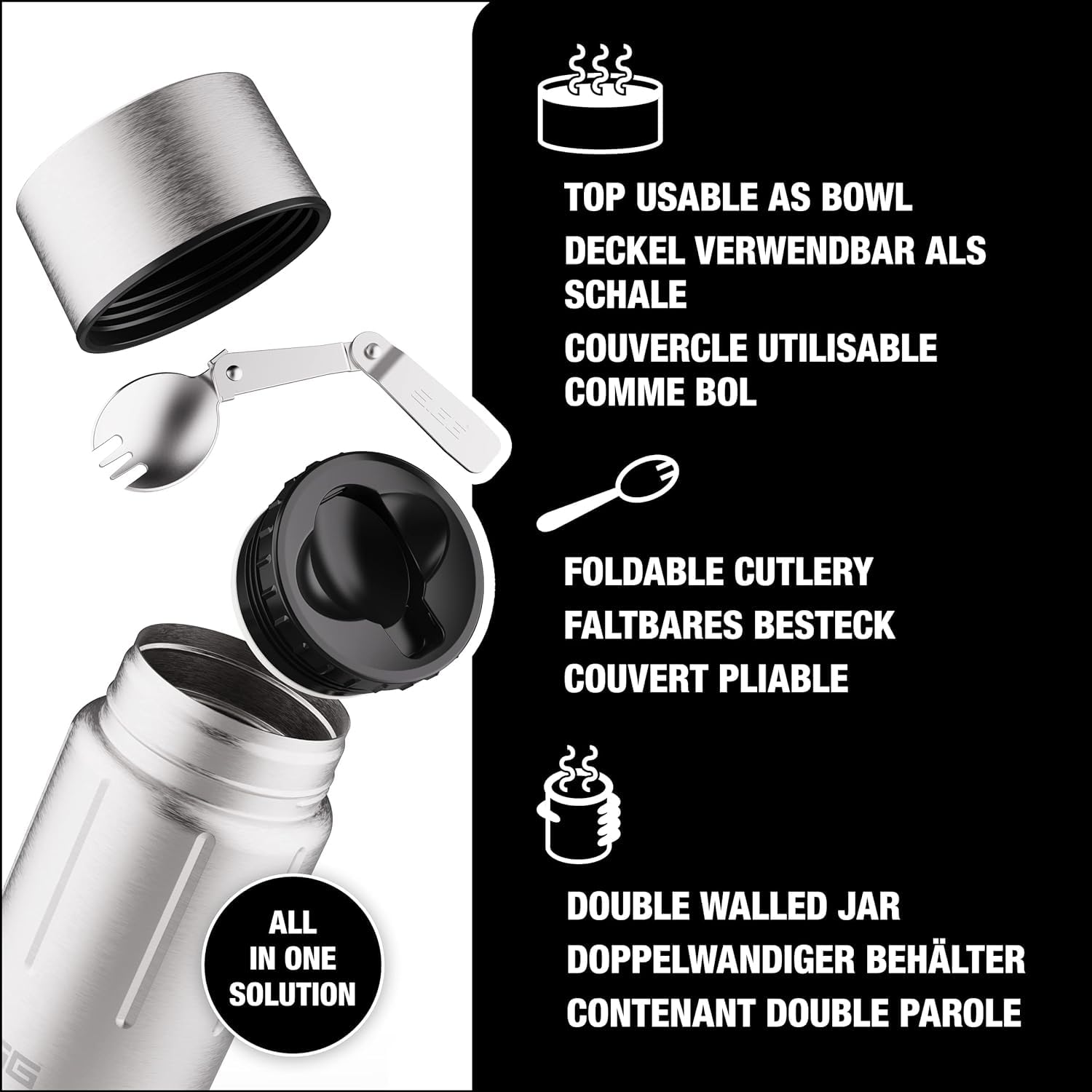 Sigg Gemstone Food Jar (0.5 L / 0.75 L), isolierter Essensbehälter für Büro, Schule und Outdoor, Thermobehälter aus hochwertigem 18/8 Edelstahl