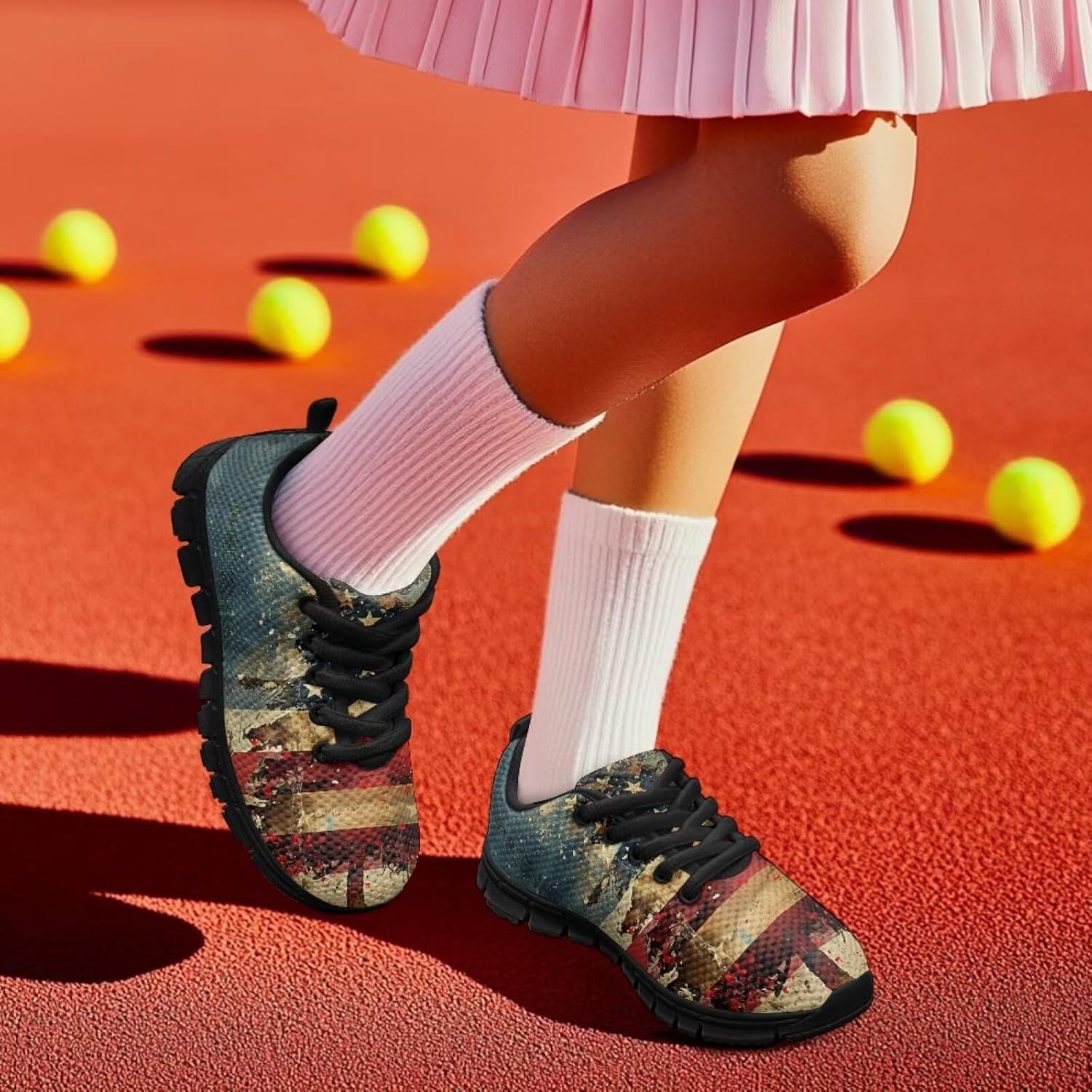 Funnydude Funny Print Girls Tennis Shoes Casual Walking Shoes Lightweight Breathable Sneakers