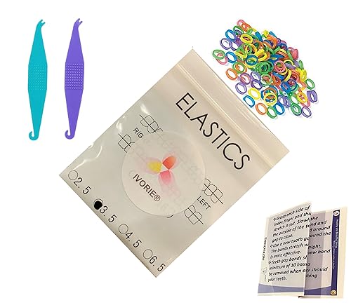 Bandas dentales de goma elásticas orto colores mixtos 100 paquetes de cierre de huecos (18" X-Heavy 6.5oz)