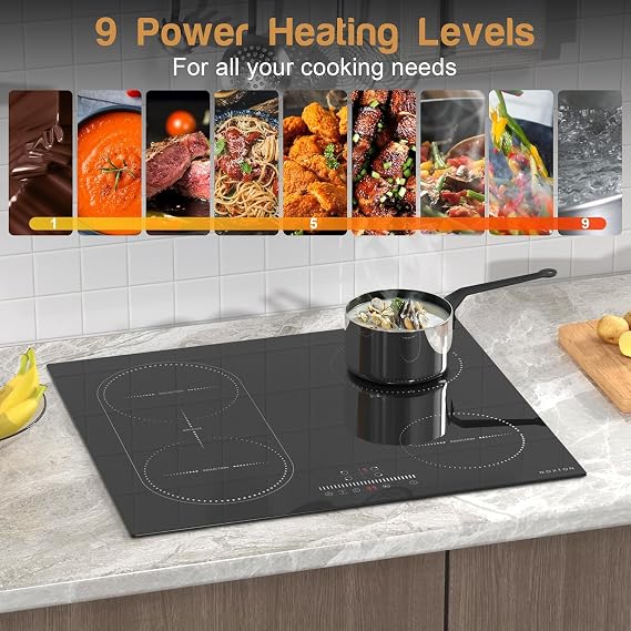 Noxton Induction Hob 4 Zone Built-in Induction Hob 60cm with Safe Lock, Timer,2800W, 220V-240V