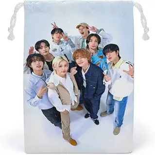 for ストレイキッズ 巾着袋 収納袋 収納ポーチ ジュエリーポーチ 布 アクセサリー 保存袋 小物収納 携帯 用 旅行用ポーチ（12x18cm/20x25cm 357)