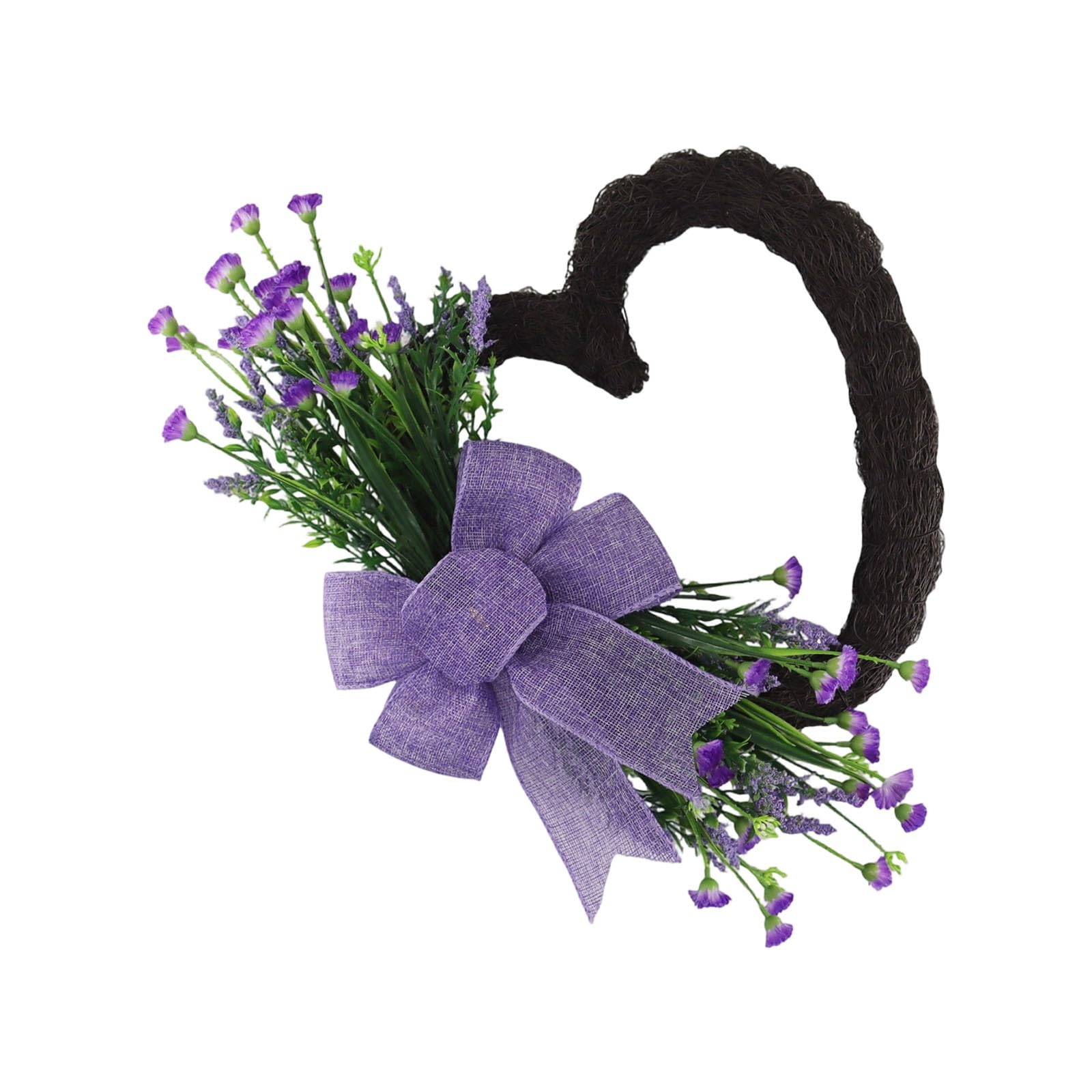 Shinlhua Purple Seasonal Heart Wreath Sturdy Weather Resistant Decors For Indoor Outdoors Use Simple Setups Hanging Ornament