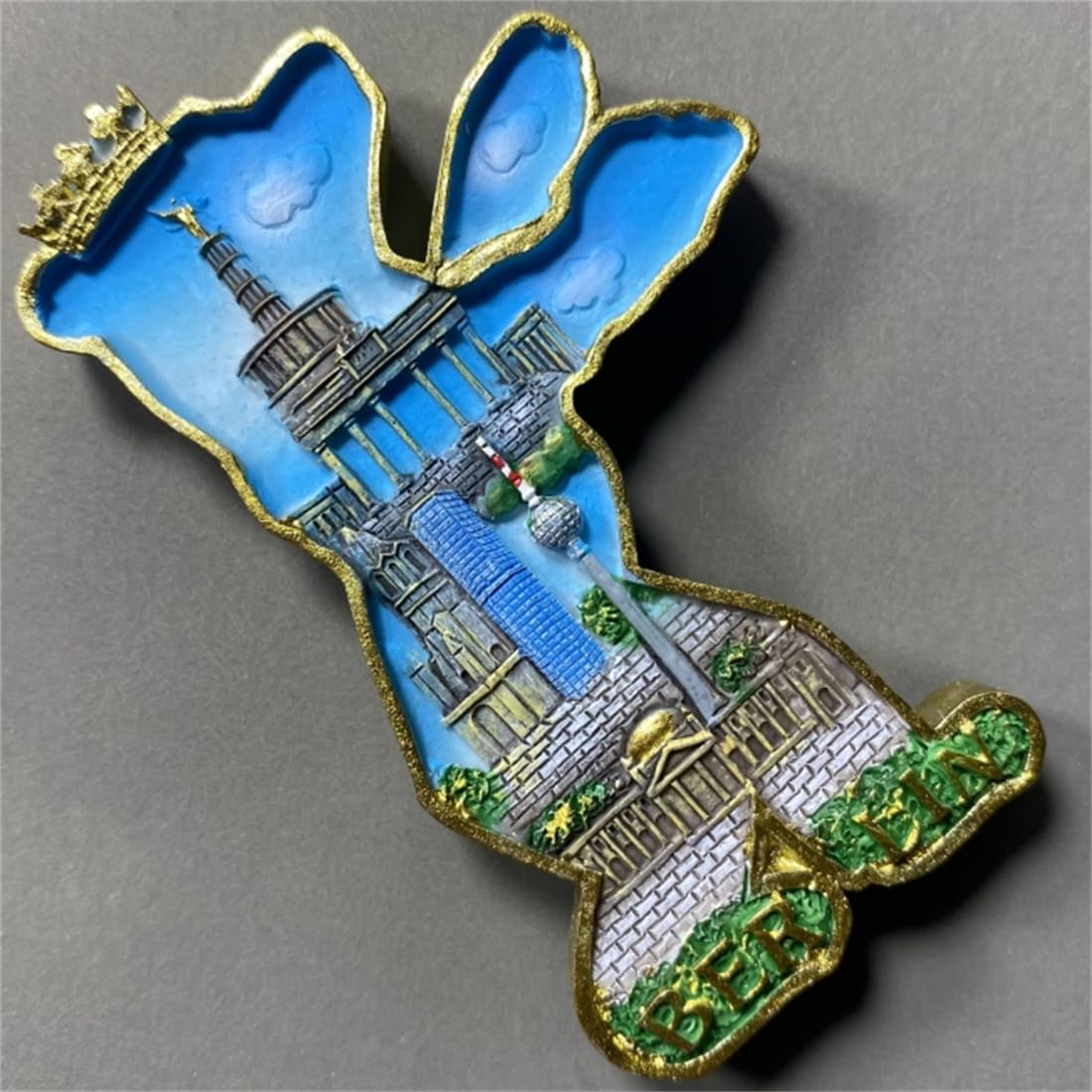 Berlin Germany - Calamita da frigorifero con cristalli, collezione di adesivi magnetici