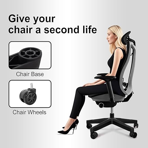 Miniatura 6 de Frassie Pieza de repuesto de base de silla de oficina de nailon resistente de 28 pulgadas con 5 ruedas