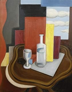 Berkin Arts Rogerde La Fresnaye giclée Stampa su Carta-Dipinti Dipinti Belle Arti Manifesto-Riproduzione Decorazione murale(Tavolo Luigi Filippo con Bottiglia E Bicchiere) #XZZ