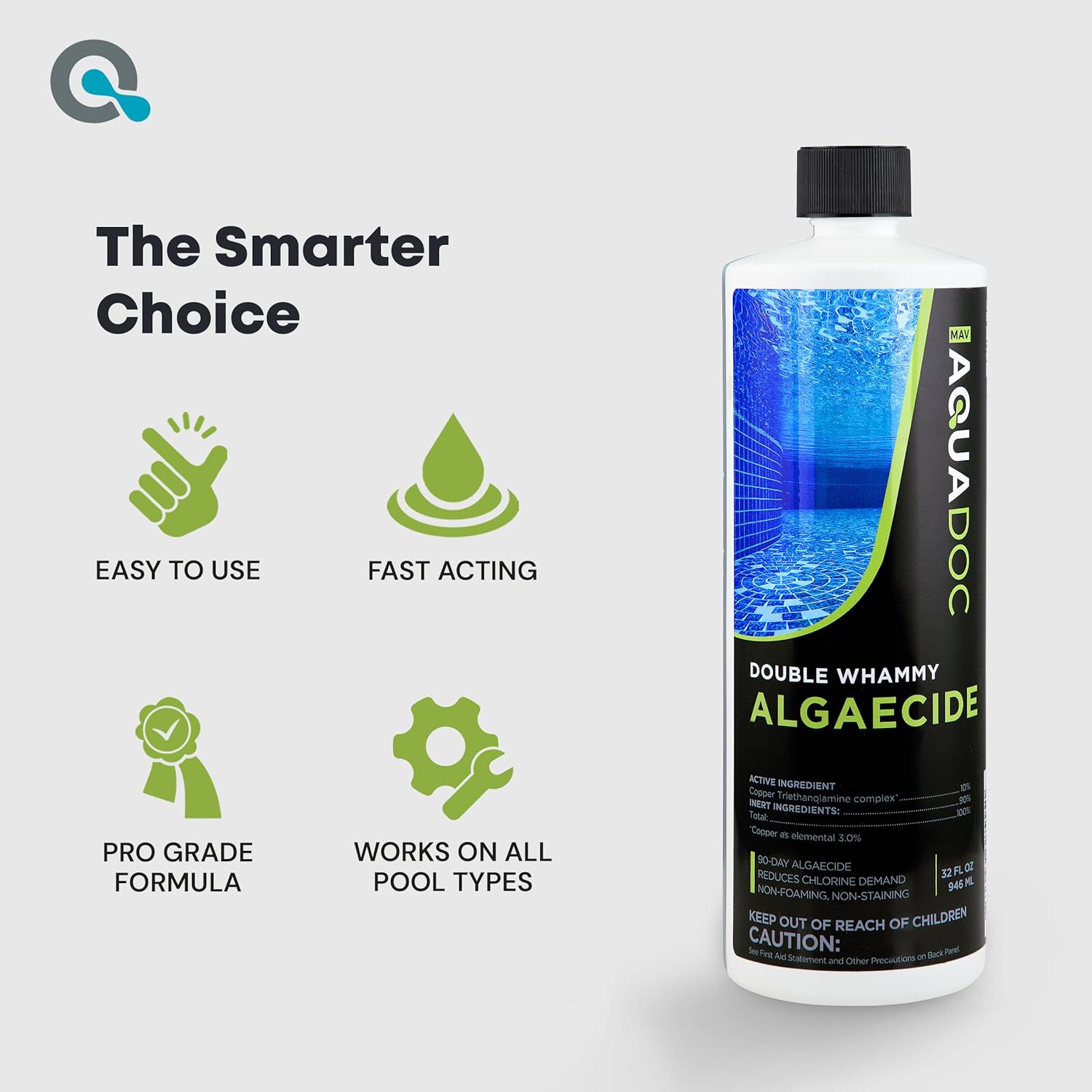 Copper Pool Algaecide for Swimming Pool - 90 Day Algaecide for Inground Pool to Prevent and Remove Pool Algae - Super Algaecide for Pool Opening - AquaDoc 32oz - Image 6