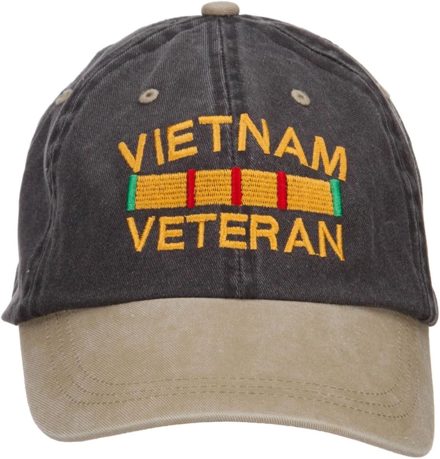 e4Hats.com Vietnam Veteran Embroidered Washed Two Tone Cap