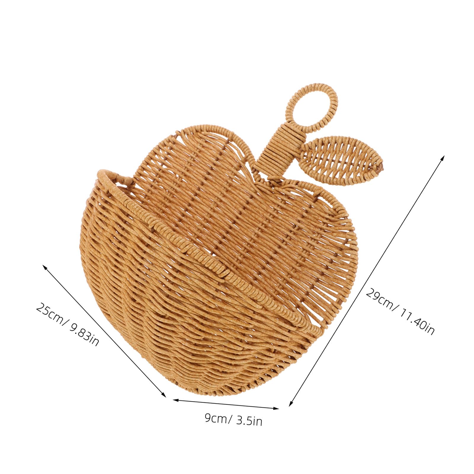 Cesta Colgante de Espacio y Organización de Ratán Tejida Diseño de Manzana para Almacenamiento Decorativo en Cocina y Sala