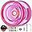 MAGICYOYO K2 Responsive Yoyo for Kids, Crystal Yo Yo Professional for Fingerspin Trick, Dual Purpose Plastic Yo-yo with Extra Unresponsive Bearing for Advanced + 12 Yoyo Strings + Yo Yo Bag (Pink)