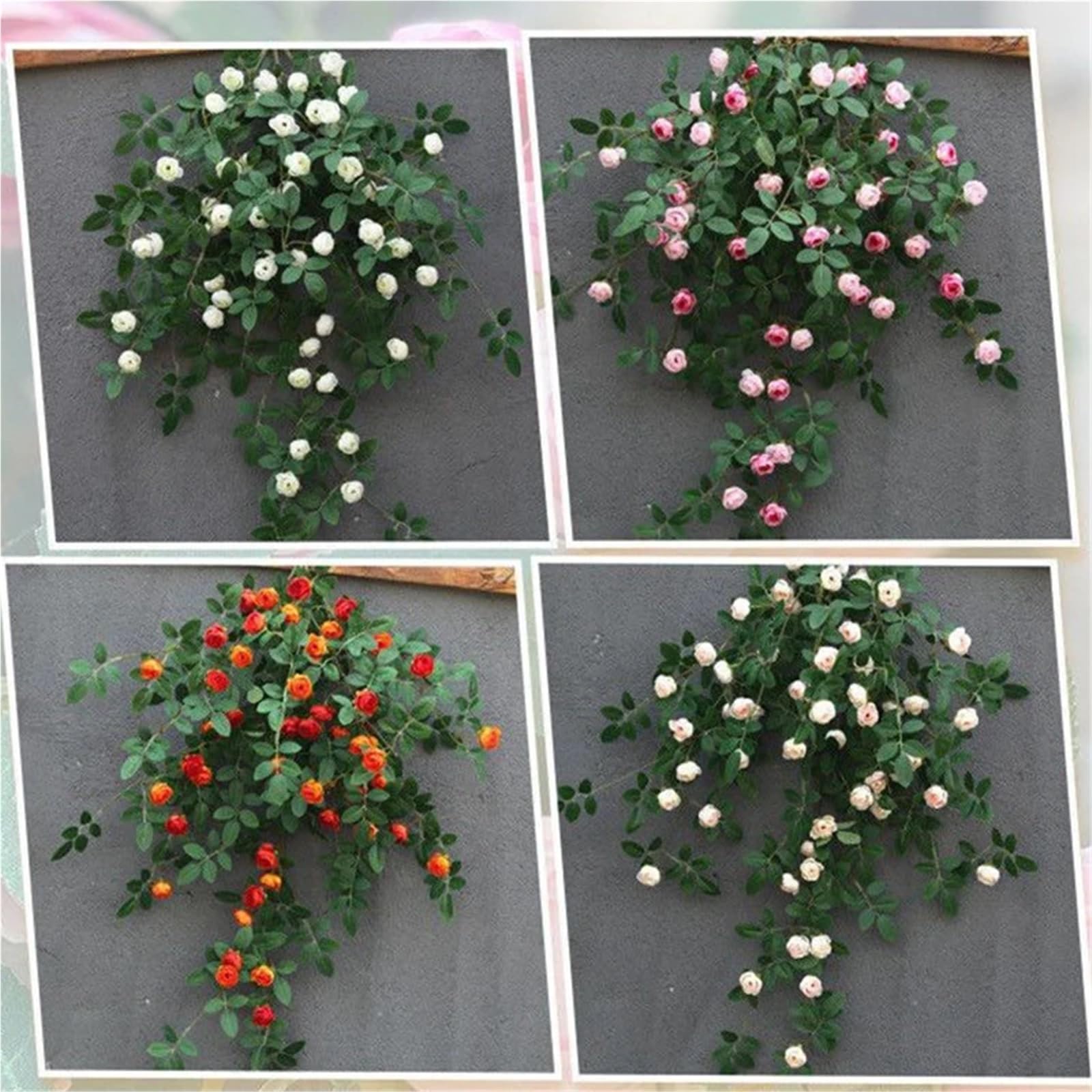 Vite di rose artificiali Piante di fiori artificiali Foglie verdi Lvy | Fiore da appendere, rosa, vite, matrimonio, casa, giardino, decorazione, parete in seta fai da te(A pink 80cm)
