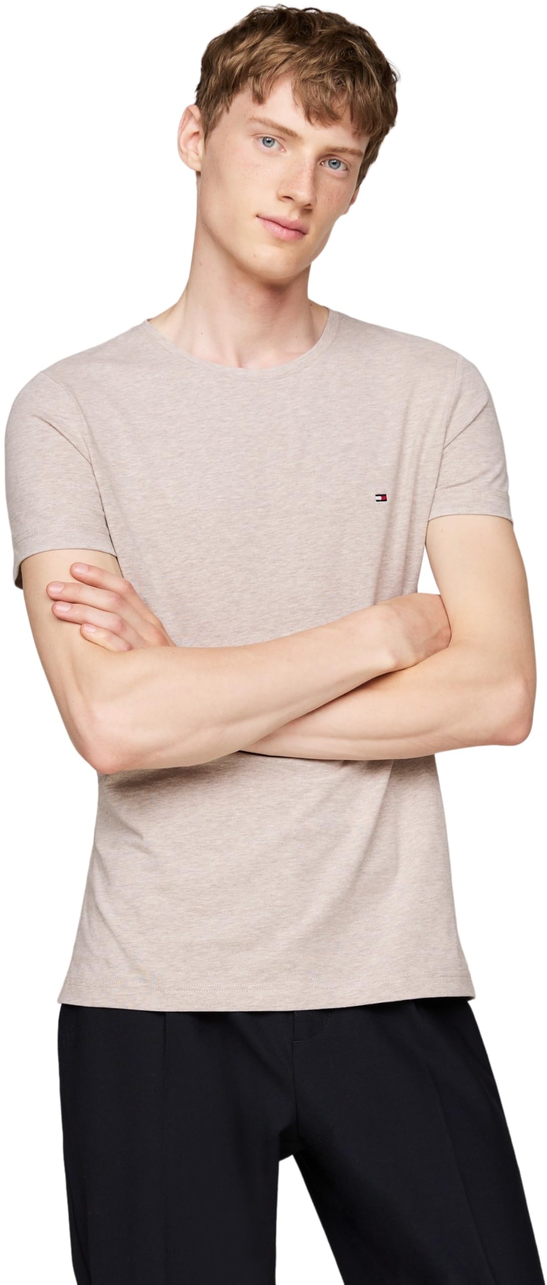 Tommy Hilfiger Camiseta de Manga Corta para Hombre Cuello Redondo