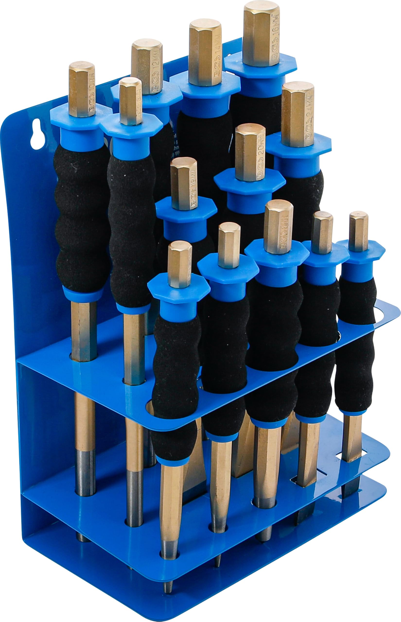 BGS 74596 | Splintentreiber-/ Körner-/ Flachmeißel-Satz | mit Handschutz | 13-tlg.